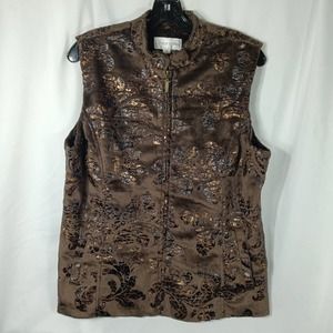 Merin London Women Full Zip Vest Brown